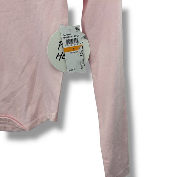 NEW Planet Heart Macy's Long Sleeve Baby Pink Top Size Small Fitted Crop Pastel - Picture 2 of 5